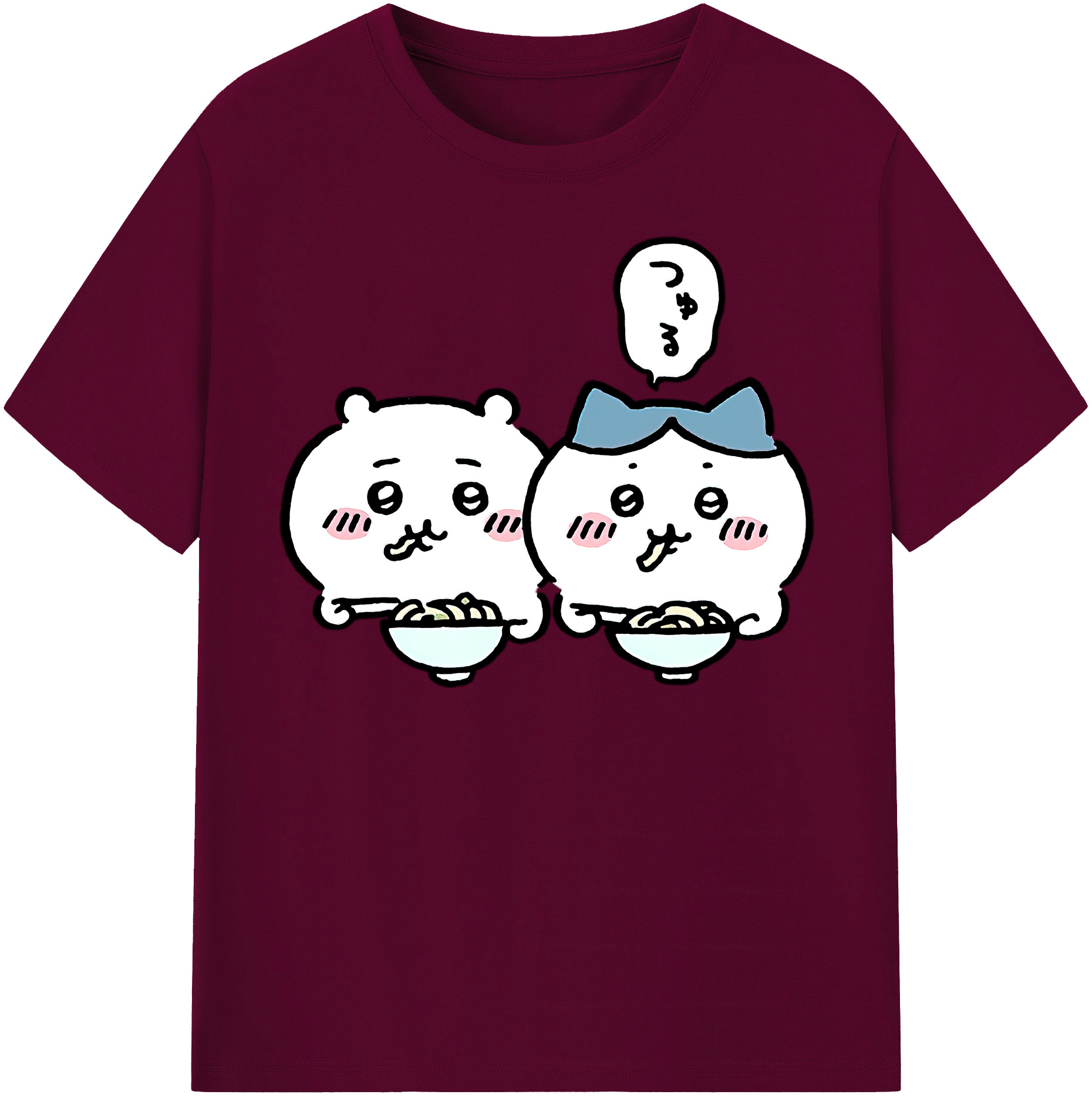（画像用） ちいかわ ハチワレ Chii-kawa hachiware レディースカジュアルプリントTシャツ（綿100％）